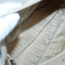 PRADA Shoulder Bag Nylon Beige Silver Auth 140483-18