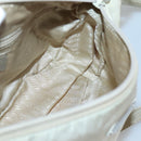 PRADA Shoulder Bag Nylon Beige Silver Auth 140483-20