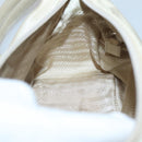 PRADA Shoulder Bag Nylon Beige Silver Auth 140483-20