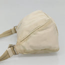 PRADA Shoulder Bag Nylon Beige Silver Auth 140483-4