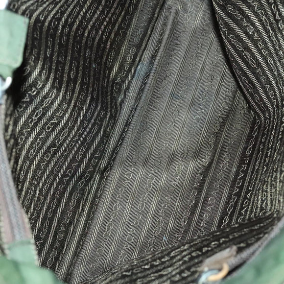 PRADA Hand Bag Nylon 2Set Green Khaki Auth 140484