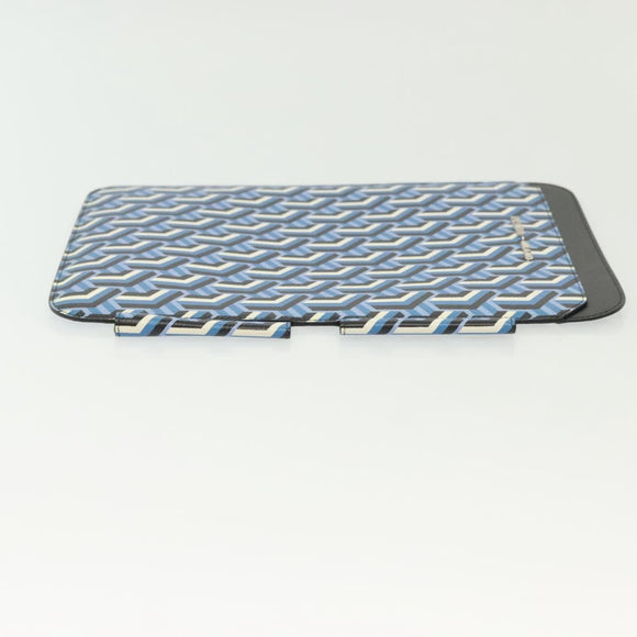 PRADA Tablet Case Leather Blue Auth 140487