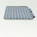 PRADA Tablet Case Leather Blue Auth 140487-6