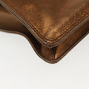 CHANEL Shoulder Bag Leather Gold CC Auth 140488-12