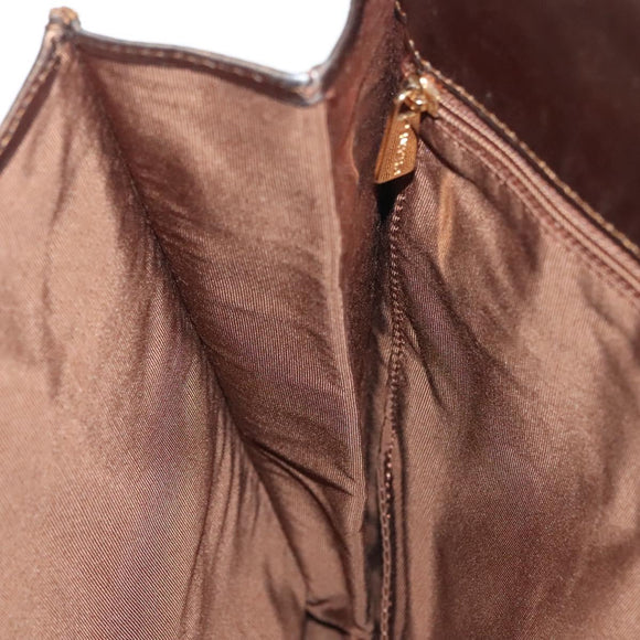 CHANEL Shoulder Bag Leather Gold CC Auth 140488