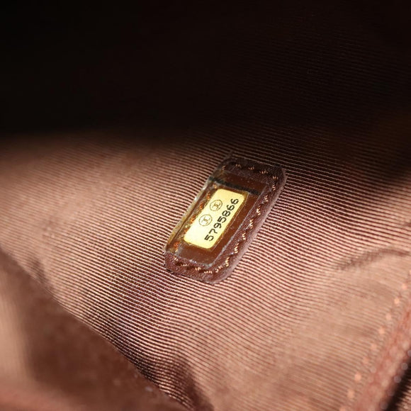 CHANEL Shoulder Bag Leather Gold CC Auth 140488