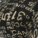 CHANEL Bysy Line Shoulder Bag Canvas Black Silver CC Auth 140489-10