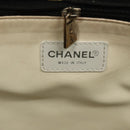 CHANEL Bysy Line Shoulder Bag Canvas Black Silver CC Auth 140489-18