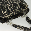 CHANEL Bysy Line Shoulder Bag Canvas Black Silver CC Auth 140489-6