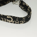 CHANEL Bysy Line Shoulder Bag Canvas Black Silver CC Auth 140489-7