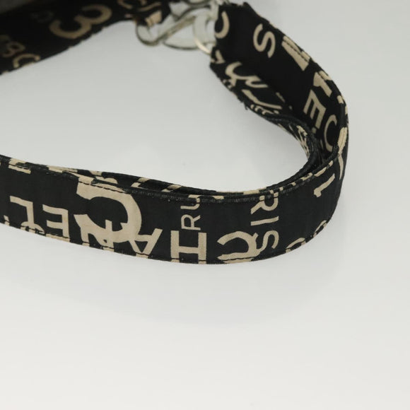 CHANEL Bysy Line Shoulder Bag Canvas Black Silver CC Auth 140489