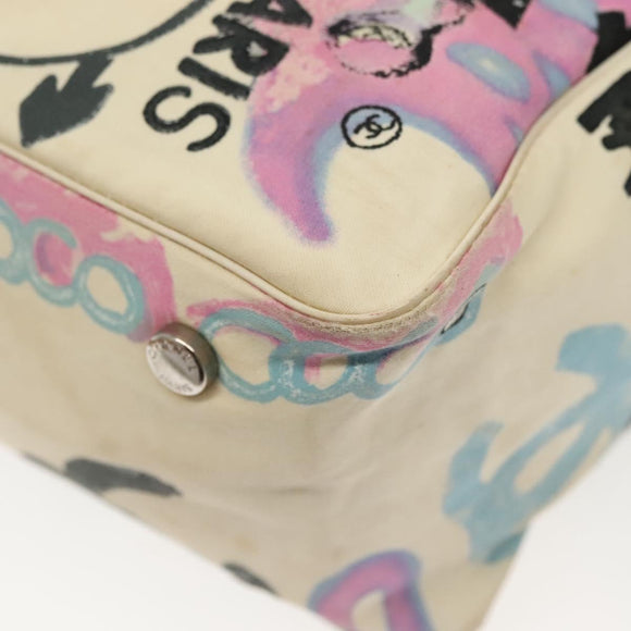 CHANEL New Travel Line Bag Canvas Hawaii Limited White Silver CC Auth 140490