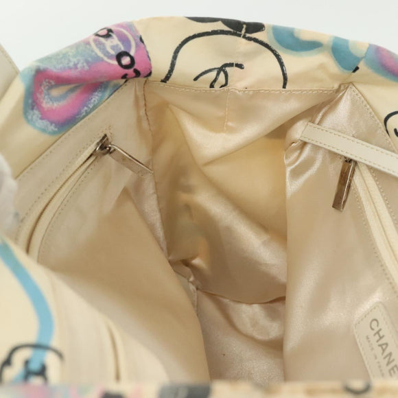 CHANEL New Travel Line Bag Canvas Hawaii Limited White Silver CC Auth 140490