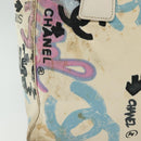 CHANEL New Travel Line Bag Canvas Hawaii Limited White Silver CC Auth 140490-4