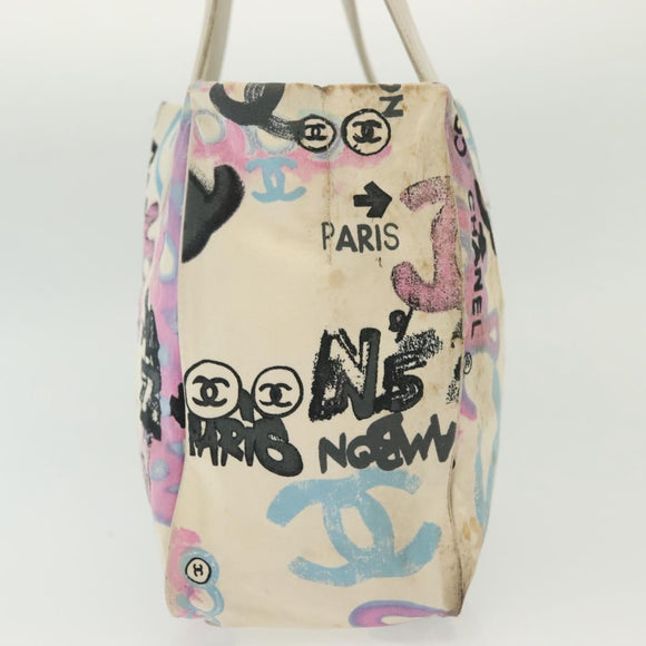 CHANEL New Travel Line Bag Canvas Hawaii Limited White Silver CC Auth 140490