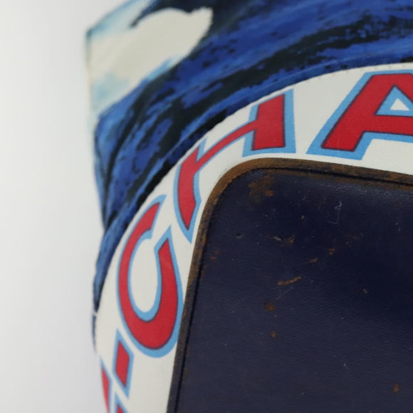 CHANEL Surfline Tote Bag Canvas Blue White Red CC Auth 140491