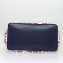 CHANEL Surfline Tote Bag Canvas Blue White Red CC Auth 140491-5