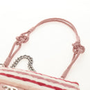 CHANEL Matelasse Chain Bag Knitted Fabrics 2way Pink Silver CC Auth 140495M-16