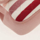 CHANEL Matelasse Chain Bag Knitted Fabrics 2way Pink Silver CC Auth 140495M-17