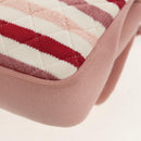 CHANEL Matelasse Chain Bag Knitted Fabrics 2way Pink Silver CC Auth 140495M-20