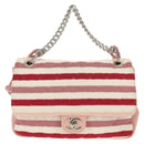 CHANEL Matelasse Chain Bag Knitted Fabrics 2way Pink Silver CC Auth 140495SM-13