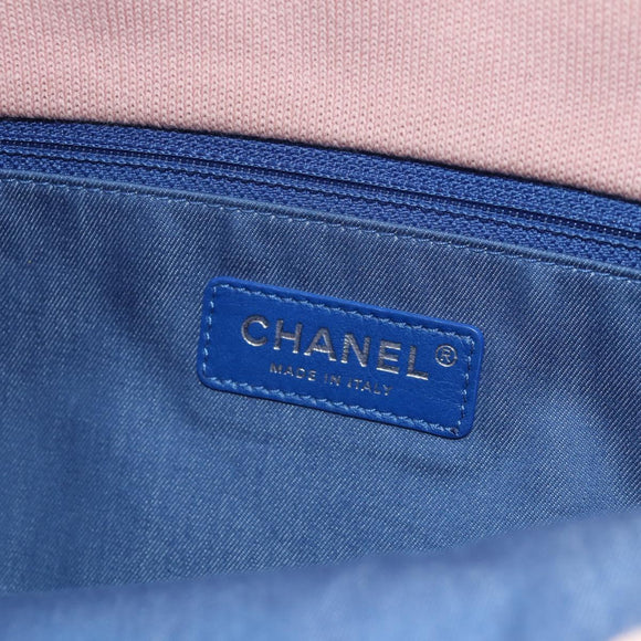 CHANEL Matelasse Chain Bag Knitted Fabrics 2way Pink Silver CC Auth 140495M