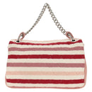 CHANEL Matelasse Chain Bag Knitted Fabrics 2way Pink Silver CC Auth 140495SM-2