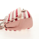 CHANEL Matelasse Chain Bag Knitted Fabrics 2way Pink Silver CC Auth 140495M-3