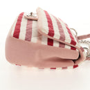 CHANEL Matelasse Chain Bag Knitted Fabrics 2way Pink Silver CC Auth 140495M-4
