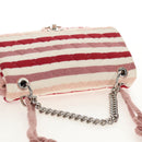 CHANEL Matelasse Chain Bag Knitted Fabrics 2way Pink Silver CC Auth 140495M-6