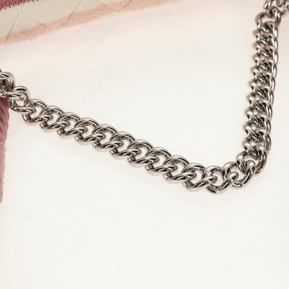 CHANEL Matelasse Chain Bag Knitted Fabrics 2way Pink Silver CC Auth 140495SM