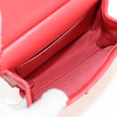 CHANEL Chain Matelasse Shoulder Bag Calf Skin 2way Red Gold CC Auth 140496M-9