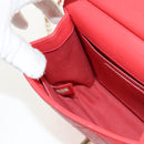 CHANEL Chain Matelasse Shoulder Bag Calf Skin 2way Red Gold CC Auth 140496M-25