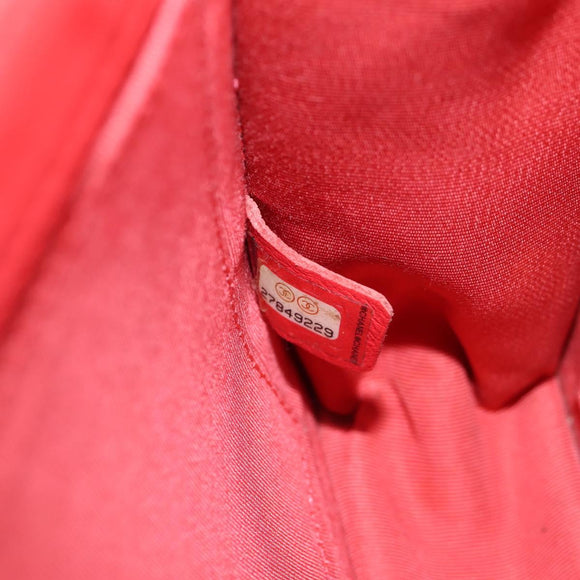 CHANEL Chain Matelasse Shoulder Bag Calf Skin 2way Red Gold CC Auth 140496M