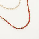 CHANEL Chain Matelasse Shoulder Bag Calf Skin 2way Red Gold CC Auth 140496M-15