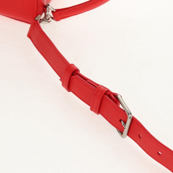 BALENCIAGA 4X4 Hand Bag Leather 2way Red Silver 748197 Auth 140502SAM