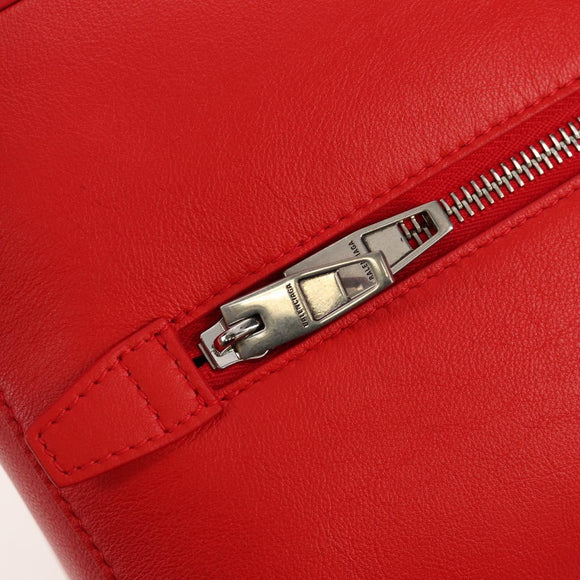 BALENCIAGA 4X4 Hand Bag Leather 2way Red Silver 748197 Auth 140502SAM