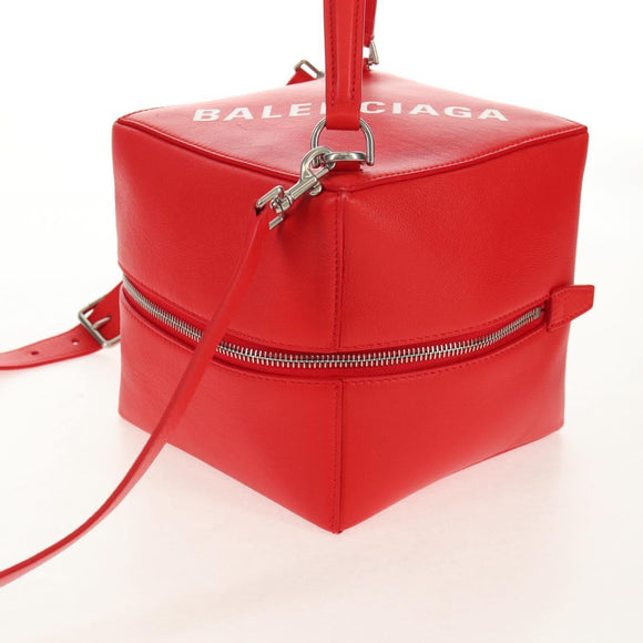 BALENCIAGA 4X4 Hand Bag Leather 2way Red Silver 748197 Auth 140502SAM
