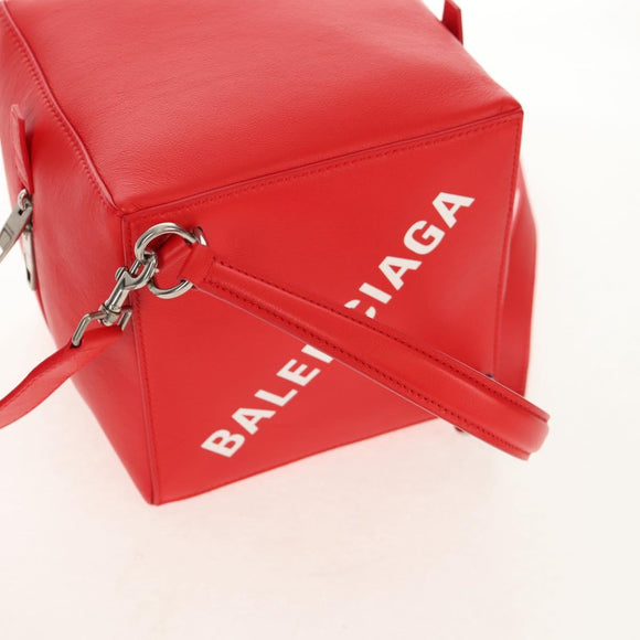 BALENCIAGA 4X4 Hand Bag Leather 2way Red Silver 748197 Auth 140502SAM