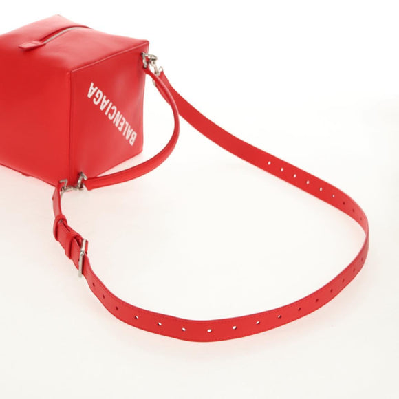 BALENCIAGA 4X4 Hand Bag Leather 2way Red Silver 748197 Auth 140502SAM