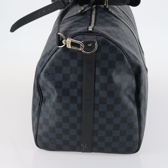 LOUIS VUITTON Damier Cobalt Keepall Bandouliere 55 Boston Bag N41356 Auth 140505
