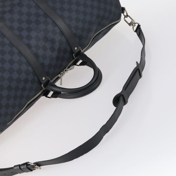 LOUIS VUITTON Damier Cobalt Keepall Bandouliere 55 Boston Bag N41356 Auth 140505