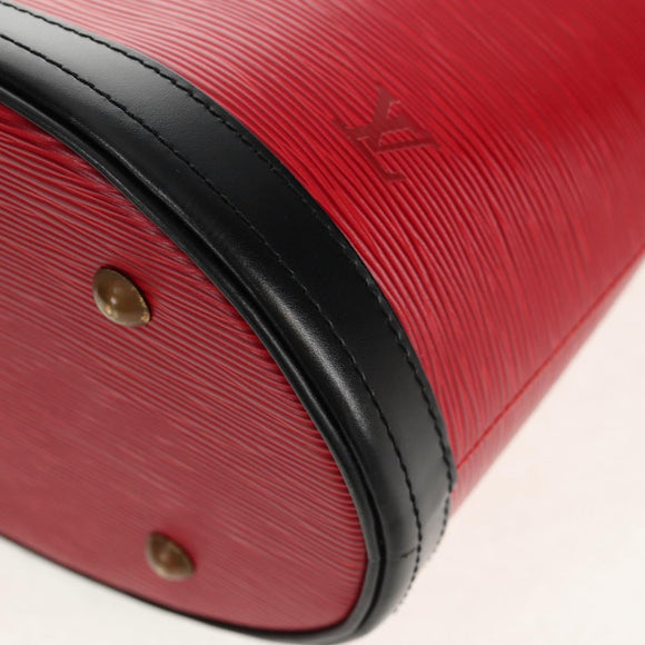 LOUIS VUITTON Epi Bucket PM Shoulder Bag SPO Red Black LV Auth 140506V
