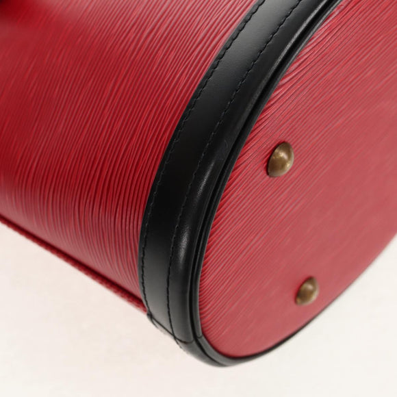 LOUIS VUITTON Epi Bucket PM Shoulder Bag SPO Red Black LV Auth 140506V