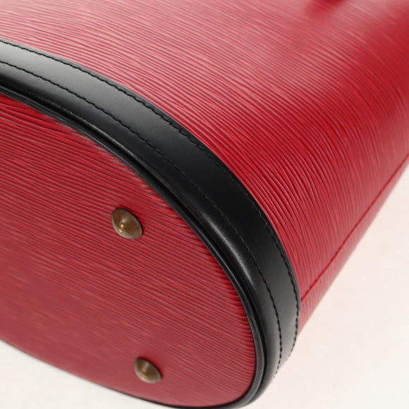 LOUIS VUITTON Epi Bucket PM Shoulder Bag SPO Red Black LV Auth 140506V