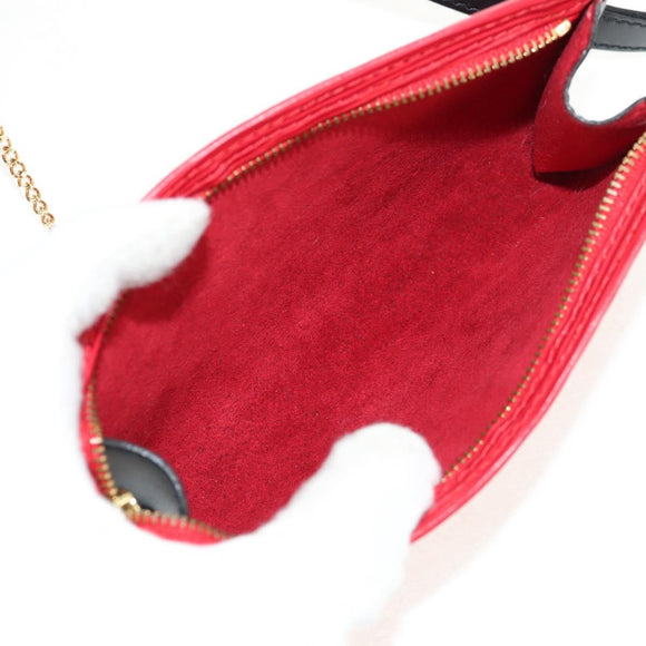 LOUIS VUITTON Epi Bucket PM Shoulder Bag SPO Red Black LV Auth 140506V