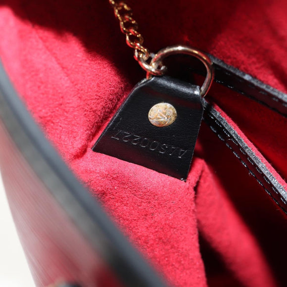 LOUIS VUITTON Epi Bucket PM Shoulder Bag SPO Red Black LV Auth 140506V