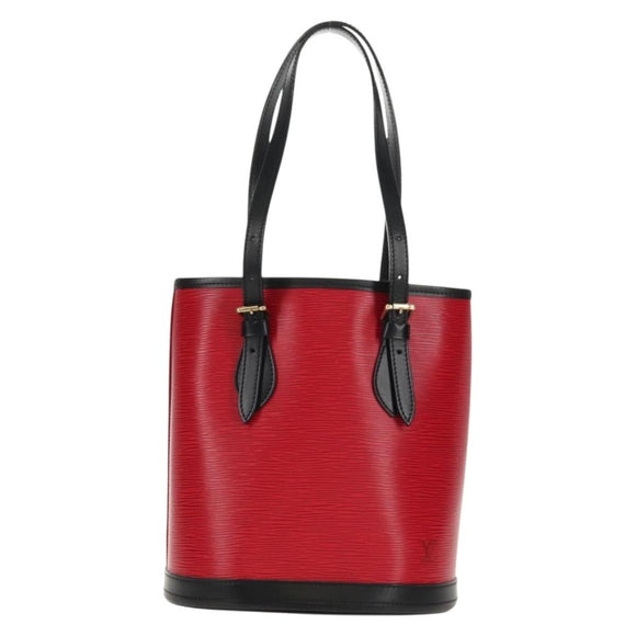 LOUIS VUITTON Epi Bucket PM Shoulder Bag SPO Red Black LV Auth 140506V