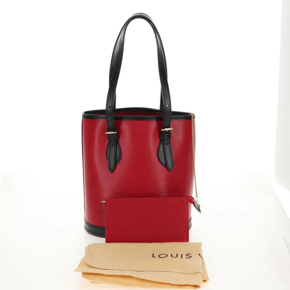 LOUIS VUITTON Epi Bucket PM Shoulder Bag SPO Red Black LV Auth 140506V
