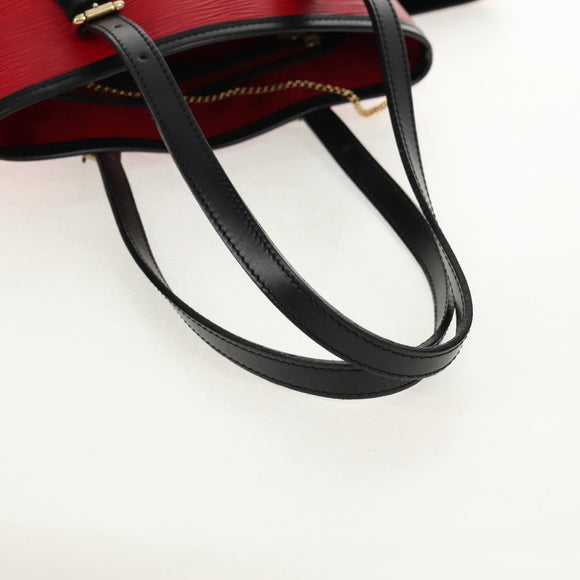 LOUIS VUITTON Epi Bucket PM Shoulder Bag SPO Red Black LV Auth 140506V